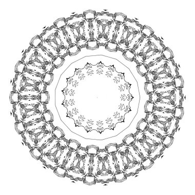 Yetişkin boyama kitabı ya da zen mandala sayfası. Rahatlatıcı. - Vektör. Vektör illüstrasyonu