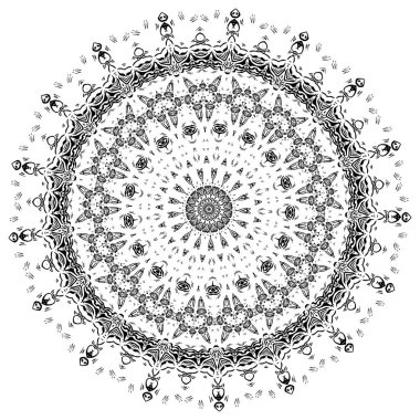 Kutsal sembol. Etnik model. Asya, Hindistan, boyama için doğu deseni. - Vektör. Vektör illüstrasyonu