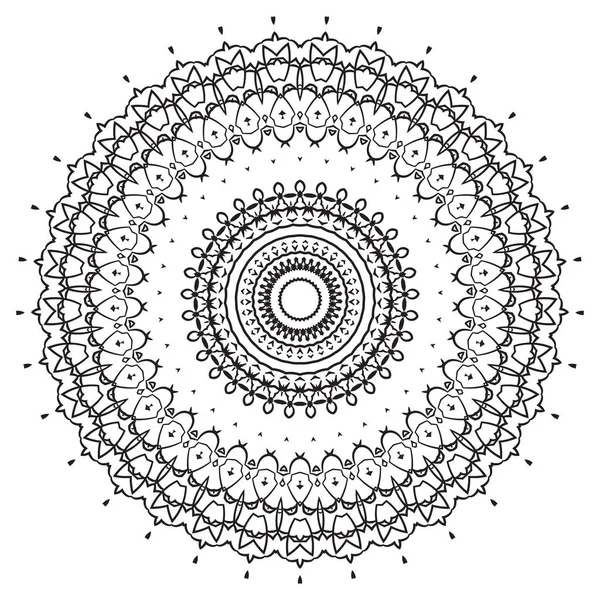 Black and white abstract pattern, mandala. Vector design template for art. — Stock Vector