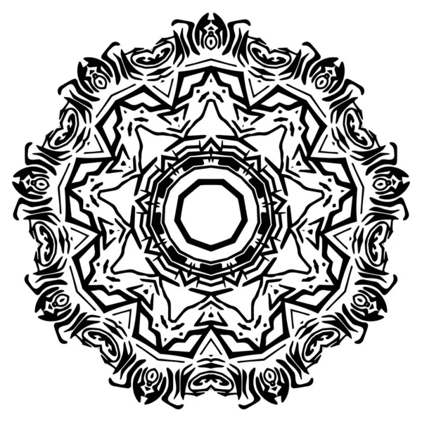 Elemento rotondo per libro da colorare. Libro da colorare per adulti o pagina un mandala zen. Rilassante. Vettore. Illustrazione vettoriale — Vettoriale Stock