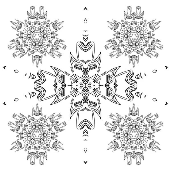 Modelul. Ilustrație vectorială ornament alb-negru. Relaxare. Vector. Ilustrație vectorială — Vector de stoc