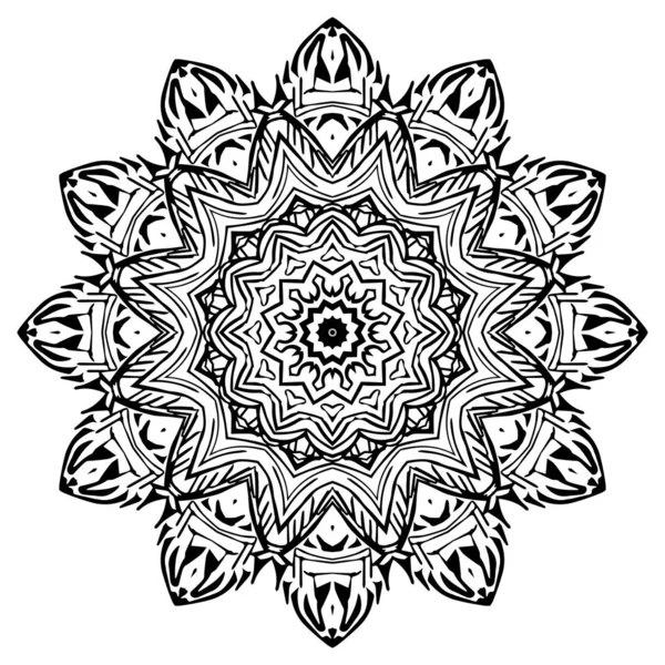 Kleurrijke heldere vector geïllustreerd mandala. Mandala voor Henna, Mehndi, tatoeage, decoratie. Etnie - Vector. Vectorillustratie — Stockvector