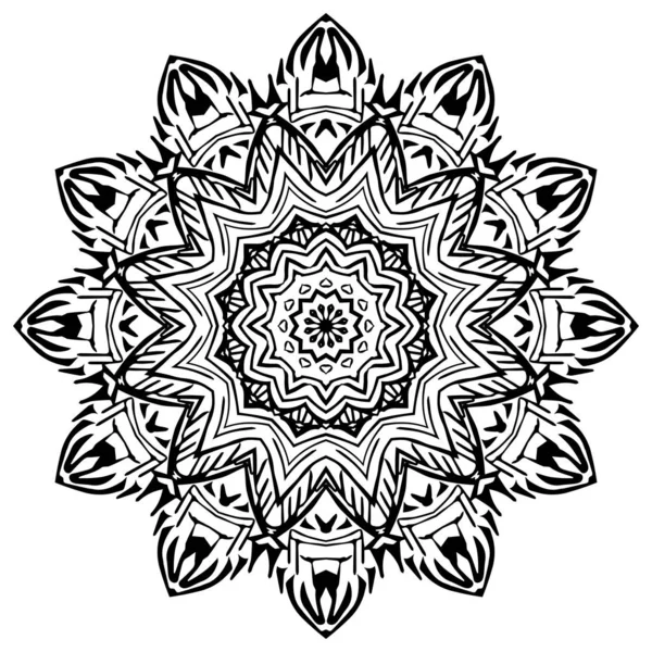 Ronde element voor kleurboek. Volwassen kleurboek of pagina een zen mandala. Ontspannen. - Vector. Vectorillustratie — Stockvector