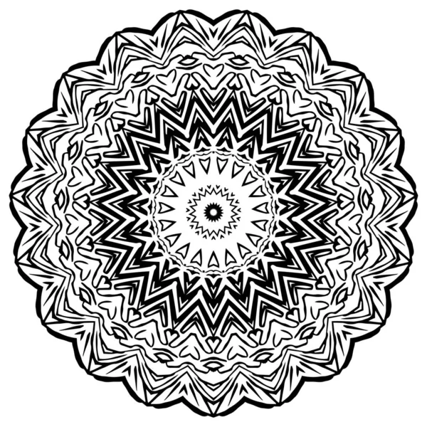 Elemento redondo para colorear libro. Libro para colorear para adultos o página un mandala zen. Relajante. - Vector. Ilustración vectorial — Archivo Imágenes Vectoriales