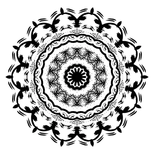 Elemento redondo para colorir livro. Henna, Mehndi, tatuagem em preto e branco, Relaxante. - Vetor. Ilustração vetorial —  Vetores de Stock