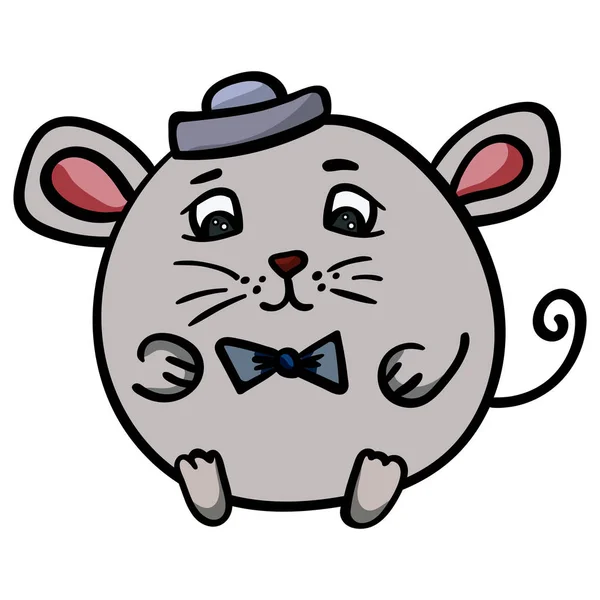 Mignonne souris ou rat en vêtements marins, symbole 2020. - Vecteur. Illustration vectorielle — Image vectorielle