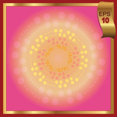 Çerçeveli dairelerle dekore edilmiş mezuniyet arkaplanı. Vektör resmi.