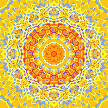 Kaleydoskop vektörü renkli, kutsal sembol. Etnik model. Asya, Hindistan, doğu deseni. - Vektör. Vektör illüstrasyonu