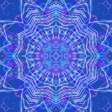 Kaleydoskop vektörü renkli, kutsal sembol. Etnik model. Asya, Hindistan, doğu deseni. - Vektör. Vektör illüstrasyonu