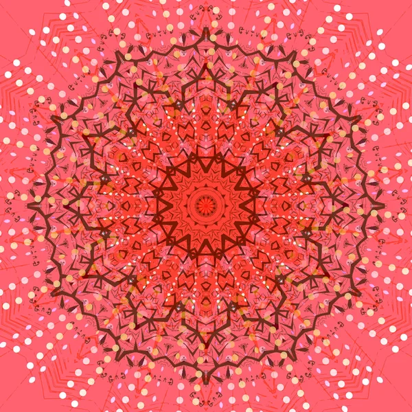 Kaleidoskop-Vektor buntes, heiliges Symbol. Ethnische Muster. Asien, Indien, orientalisches Muster. - Vektor. Vektorillustration — Stockvektor
