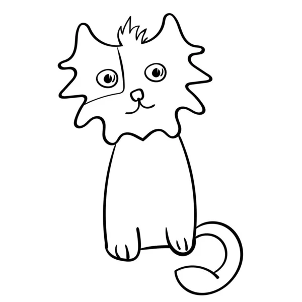 귀여운 고양이 스케치 색감을 일러스트레이션 — 스톡 벡터