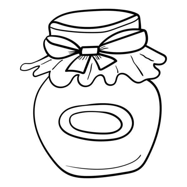 Jam Jam Honey Breakfast Vector Clip Art Illustration Coloring Page — Stock Vector