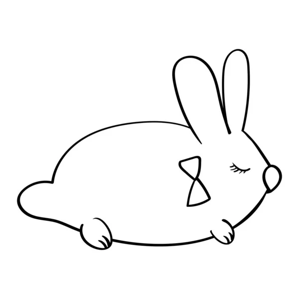 かわいい漫画ウサギやウサギイースターイラスト ベクトルクリップアートイラストぬりえページまたは本 — ストックベクタ