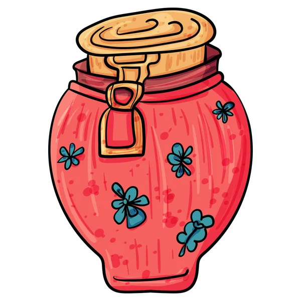 Cute Jar Products Vector Clip Art Illustration Cozy Home — Stock Vector