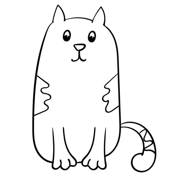 Dibujado Mano Kawaii Gato Gatito Ilustración Dibujos Animados Lindo Dibujo — Archivo Imágenes Vectoriales