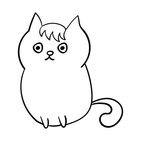 Chat Mignon Vectoriel Croquis Animaux Coloriage Page Livre — Image vectorielle