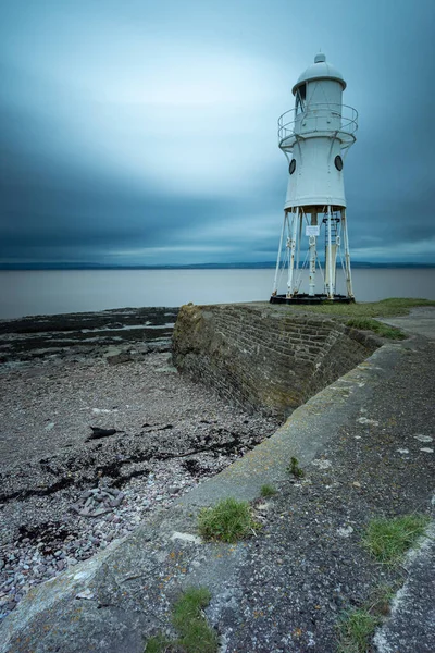 Black Nore Deniz Feneri Portishead Ngiltere Severn Nehri Üzerinde — Stok fotoğraf