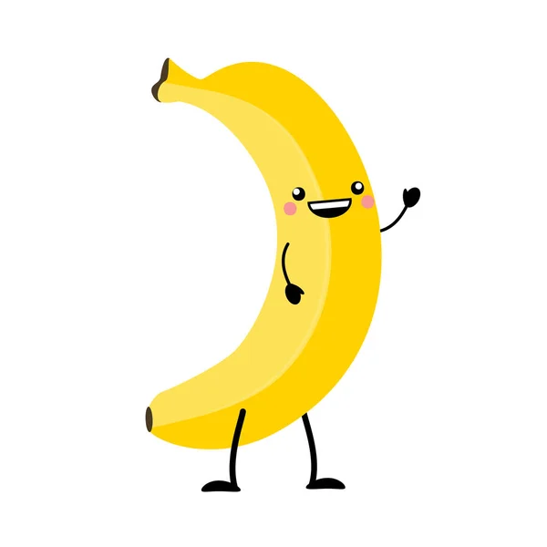 Ilustração vetorial de banana em estilo plano isolado em bac branco — Vetor de Stock