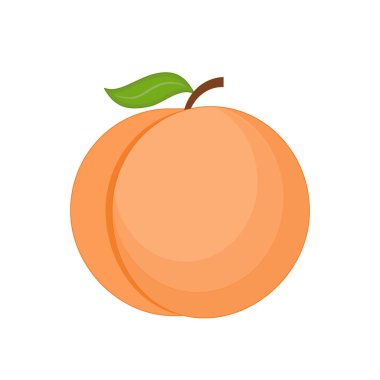  çizgi film şeftali. Beyaz arka plan üzerinde izole vektör çizim