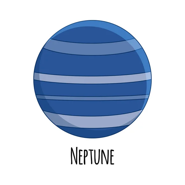 Rajzfilm Neptunusz bolygót. Elszigetelt fehér b vektor illusztráció — Stock Vector