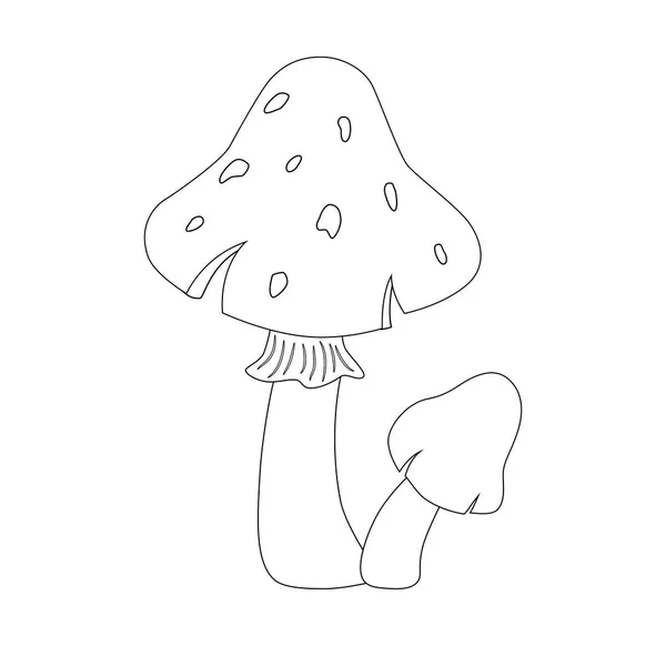 Champignons rouges de dessin animé incolore drôle. Illustration vectorielle. Col. — Image vectorielle