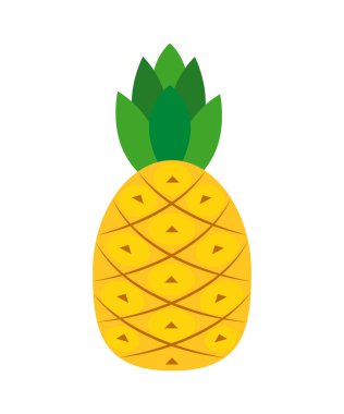 Ananas vektör çizim düz stil üzerinde beyaz b izole içinde