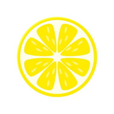 Beyaz backgro izole sarı limon dilimi vektör çizim