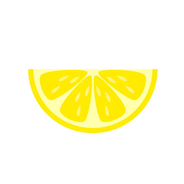 Ilustração vetorial de fatia de limão amarelo isolado no backgro branco — Vetor de Stock