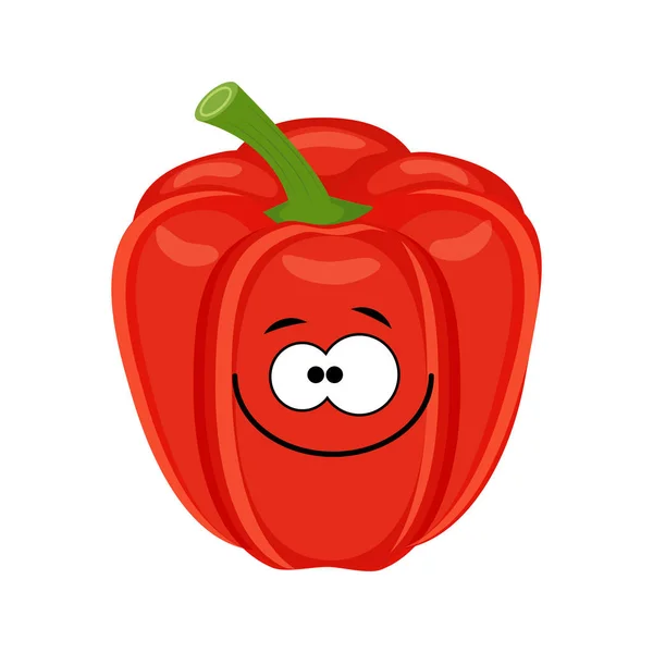 Симпатичный мультфильм красный перец овощной вектор иллюстрация изол — стоковый вектор