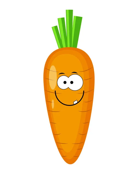 Милий персонаж мультфільму моркви Векторні ілюстрації ізольовані на w — стоковий вектор