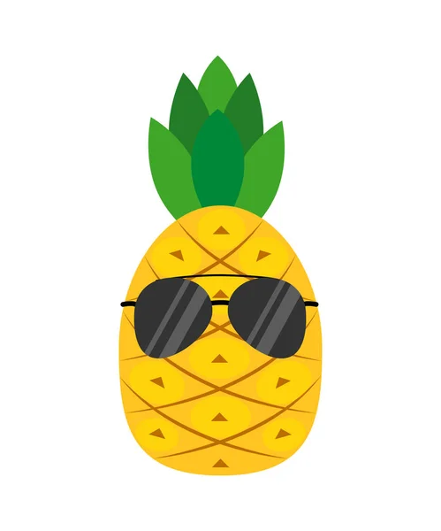 Eine Karikatur-Ananas im Glas. flachen Stil. Vektorillustration — Stockvektor