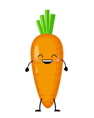 Havuç vektör çizim düz stil üzerinde beyaz bac izole içinde