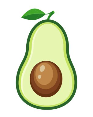 Yarım avokado vektör çizim