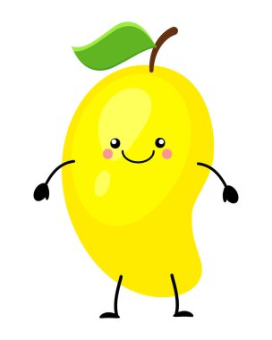 Mango vektör çizim düz tarzı üzerinde beyaz backg izole