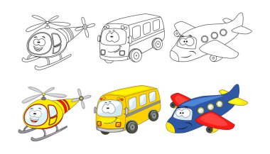 Boyama kitabı karikatür taşıma ayarla.