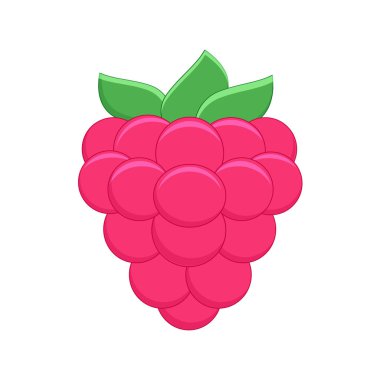  çizgi film ahududu. Vektör illüstrasyon izole üzerinde beyaz backgr