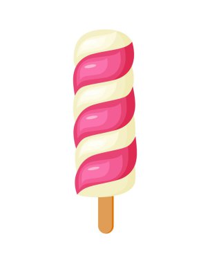 Renkli twister dondurma ile sopa vektör çizim isol