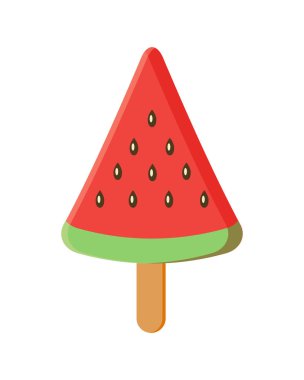 Renkli karpuz dondurma sopa vektör çizim ile ben