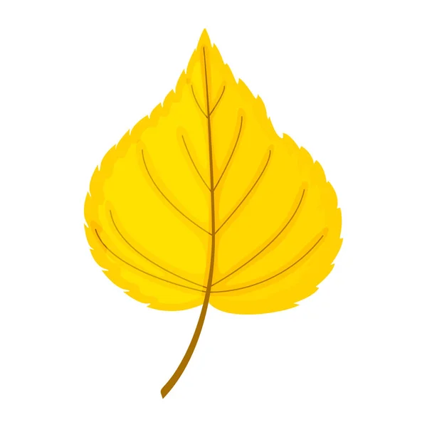 Hoja amarilla de otoño aislada sobre un fondo blanco. Vector illu — Archivo Imágenes Vectoriales