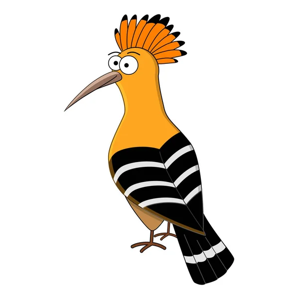 Mignon dessin animé hoopoe . — Image vectorielle