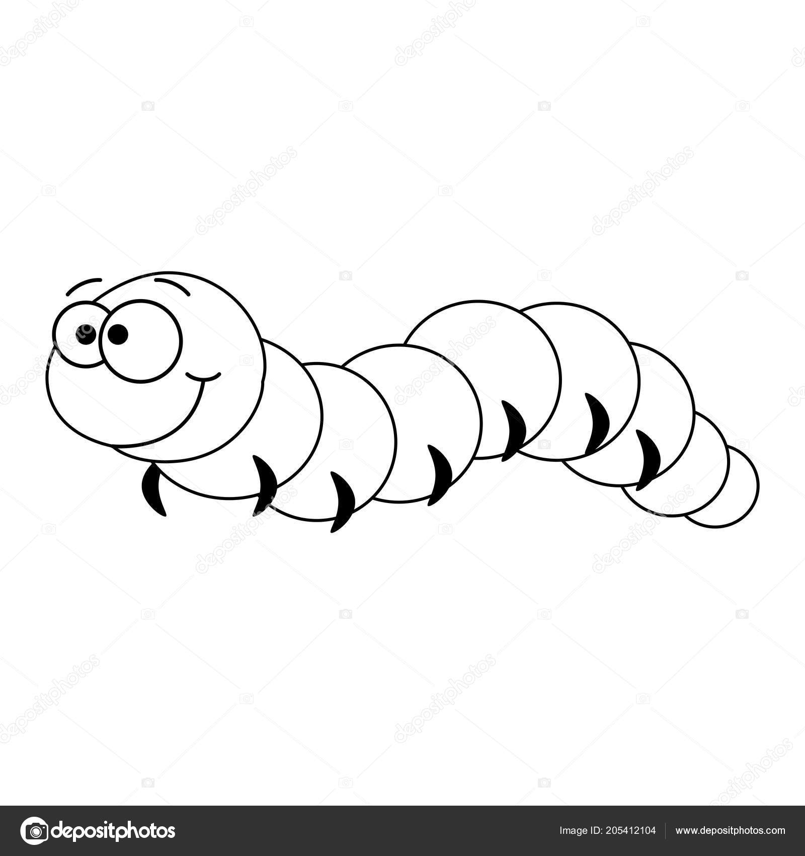 Farblos lustige Cartoon-Raupe. Stock-Vektorbild von ©BudOlga 205412104, image size:1600x1700