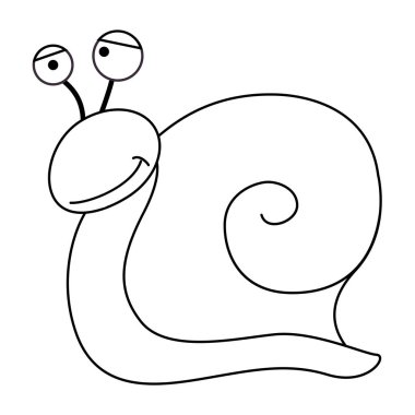 Colorles komik karikatür salyangoz.