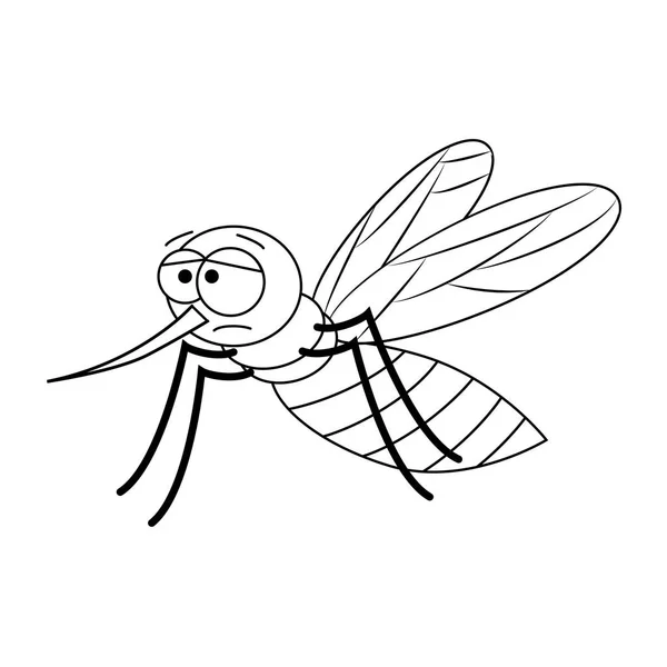 Mosquito divertido incoloro de la historieta . — Archivo Imágenes Vectoriales