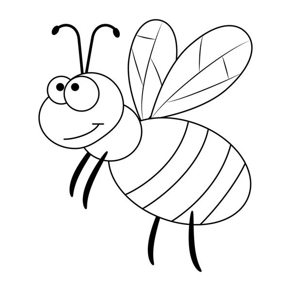 Incoloro divertida abeja de dibujos animados . — Archivo Imágenes Vectoriales