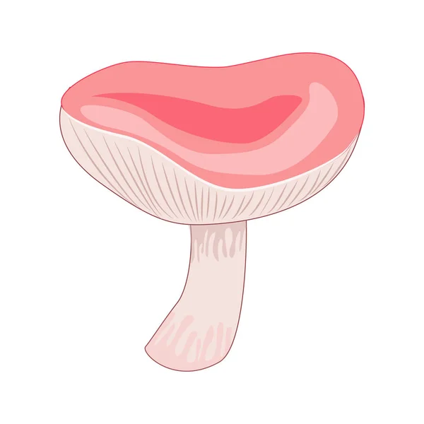 Cartoon russule mushroom isolated on white background. — Stock Vector