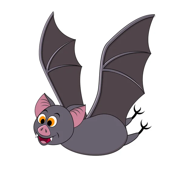 귀여운 만화 할로윈 박쥐 비행입니다. 벡터 일러스트 레이 션. — 스톡 벡터