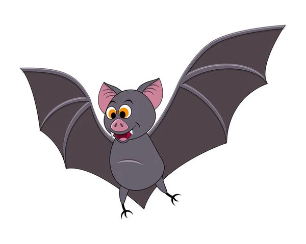 Carino cartone animato Halloween pipistrello volante. Illustrazione vettoriale. Isolato su bianco — Vettoriale Stock