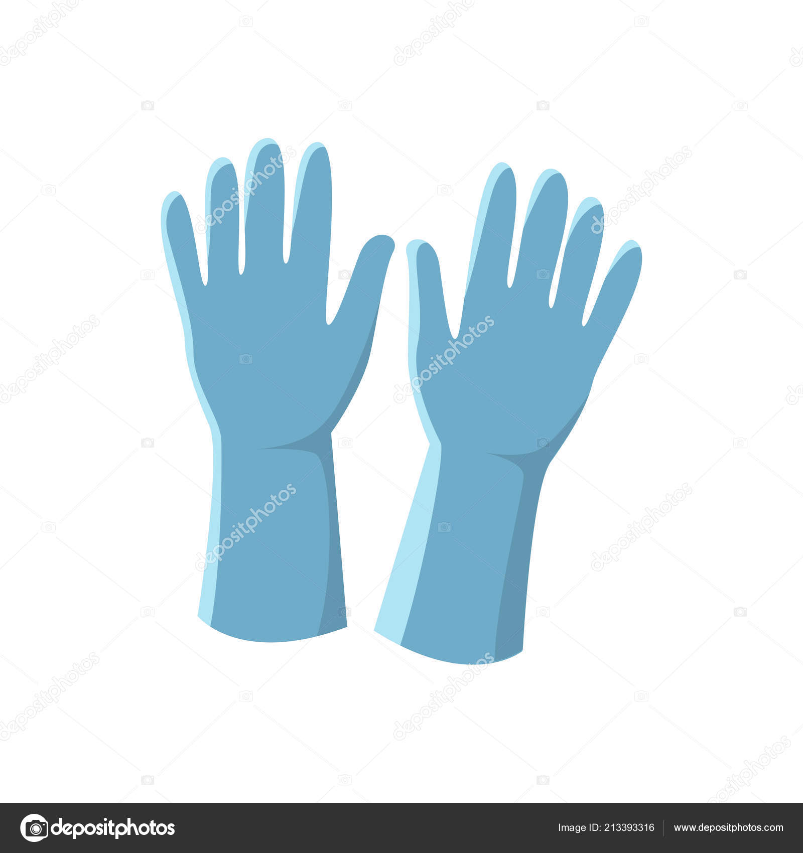 Download Blue latex gloves vector illustration isolated on white ...