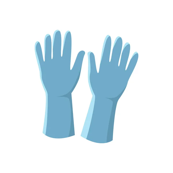 Niebieskie rękawice lateksowe wektor ilustracja na białym tle na biały backgrou — Wektor stockowy