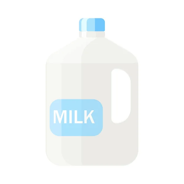 Caja de plástico de ilustración de vectores de leche en aislado de estilo plano — Vector de stock